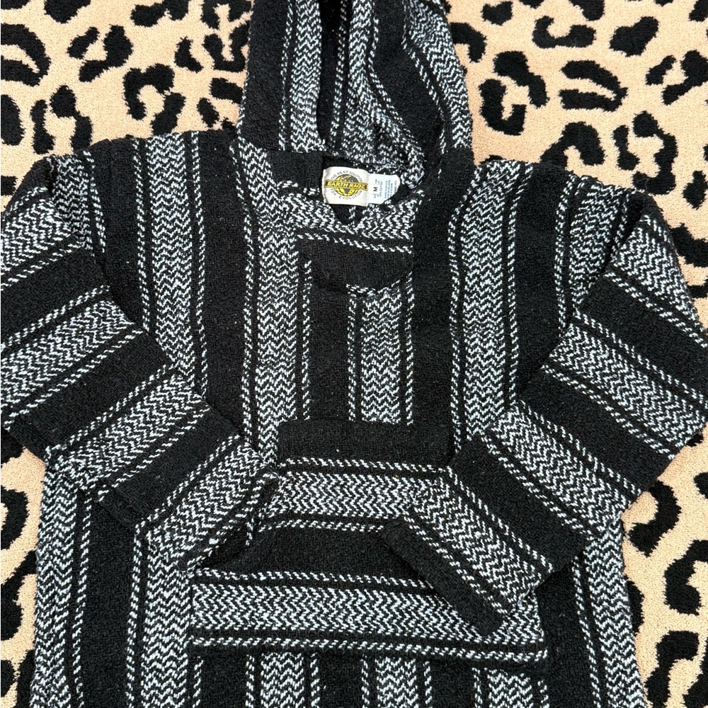 Black and White Striped Hoodie